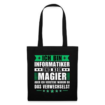 Ich bin Informatiker und kein Magier - Stoffbeutel - Schwarz - Vorne