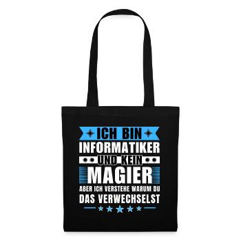 Ich bin Informatiker und kein Magier - Stoffbeutel - Schwarz - Vorne