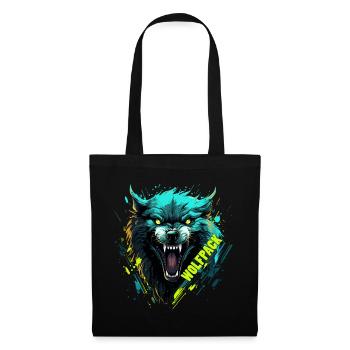 Masque de Loup Néon - Sac en tissu - noir - Devant