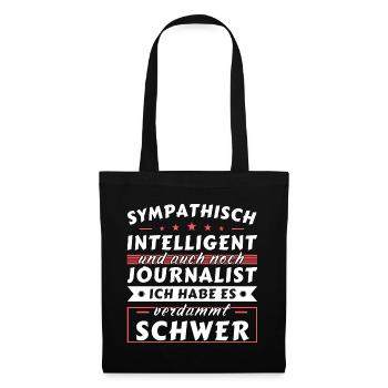 Sympathisch und intelligent - Journalist Edition - Stoffbeutel - Schwarz - Vorne