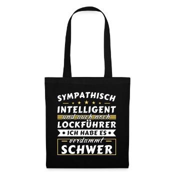 Sympathisch und intelligent - Lockführer Edition - Stoffbeutel - Schwarz - Vorne