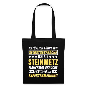 Ich führe Selbstgespräche - Steinmetz Edition - Stoffbeutel - Schwarz - Vorne