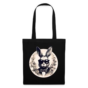Lapin cool avec des lunettes de soleil - Sac en tissu - noir - Devant