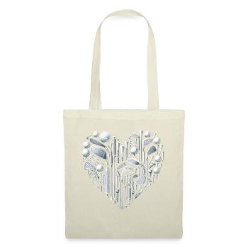 Cœur de golf - Sac en tissu - nature - Devant