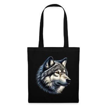 Loup - Sac en tissu - noir - Devant