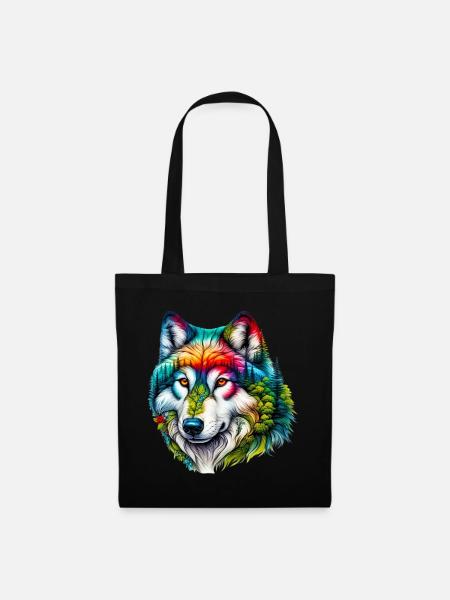 Wolf - Stoffbeutel - Schwarz