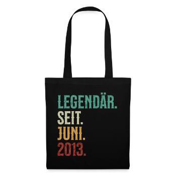 Legendär. Seit. Juni. 2013. Retro Birthday - Stoffbeutel - Schwarz - Vorne