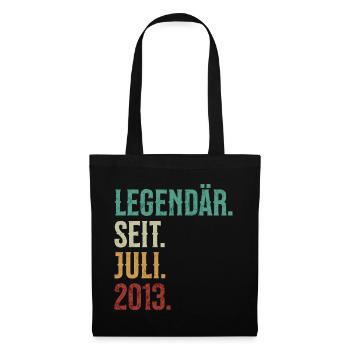 Legendär. Seit. Juli. 2013. Retro Birthday - Stoffbeutel - Schwarz - Vorne