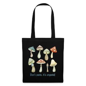 Pas de panique. C’est bio ! Cadeaux de champignons. - Sac en tissu - noir - Devant