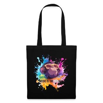La musique est le jeu de mots de singe - Sac en tissu - noir - Devant