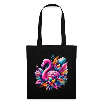 Flamingo - Stoffbeutel - Schwarz - Vorne