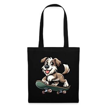 Cute Skater Dog - Stoffbeutel - Schwarz - Vorne