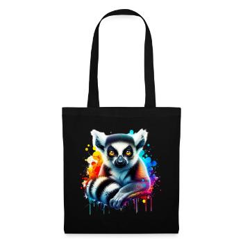 Lémurien - Sac en tissu - noir - Devant
