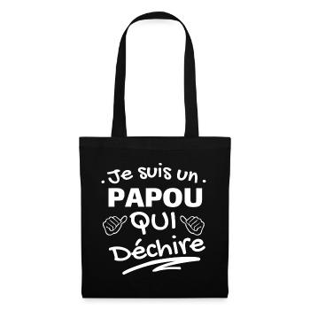 Humour Papou Qui Déchire T-shirt - Sac en tissu - noir - Devant