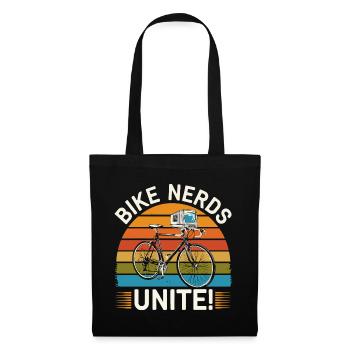 Bike-Nerds vereinigt euch! - Stoffbeutel - Schwarz - Vorne