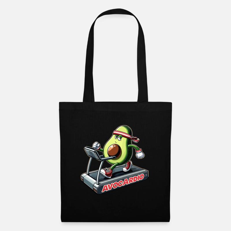 Avocardio Cardio Avocado witzig Gym Geschenk - Stoffbeutel - Schwarz
