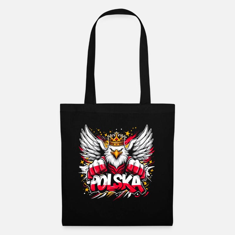 Polska Poland Eagle Superhero Flag Gift - Tote Bag - black