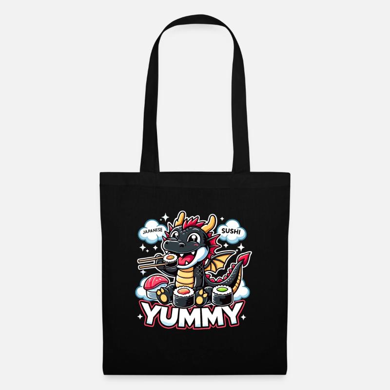 Drache Maki Sushi Yummy Kawaii Geschenk - Stoffbeutel - Schwarz