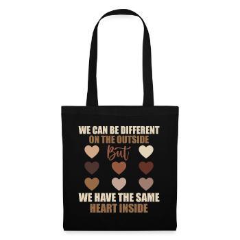 Same Heart Inside - Black History Month, Men Women - Sac en tissu - noir - Devant