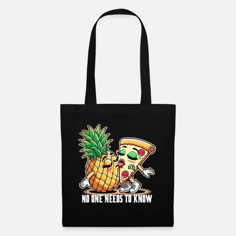 Pizza Hawaii Zungenkuss Liebe witzig Geschenk - Stoffbeutel - Schwarz