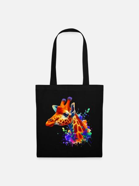 Giraffe - Stoffbeutel - Schwarz