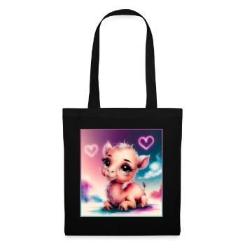 Bébé chameau - Sac en tissu - noir - Devant