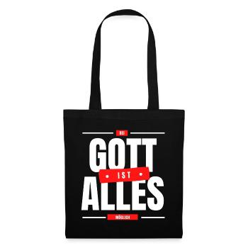 Bei Gott ist alles möglich - Stoffbeutel - Schwarz - Vorne