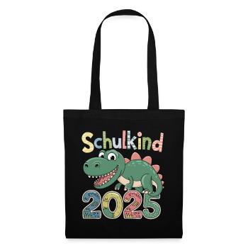 School Child 2025 First Year Dinosaur Dino - Tote Bag - black - Front