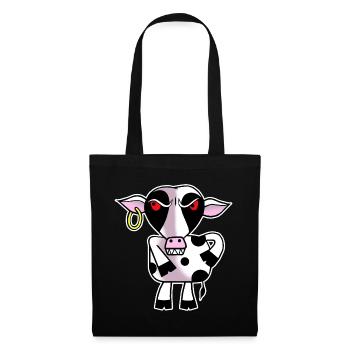 Vache en colère - Sac en tissu - noir - Devant