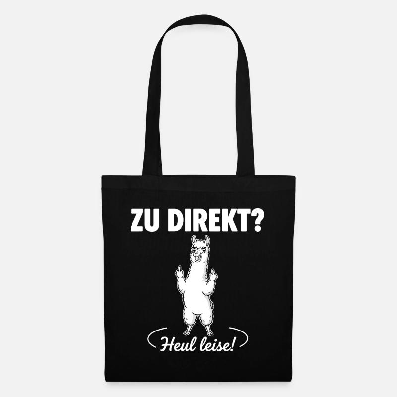 Direkte Alpaka-Ansage - Stoffbeutel - Schwarz