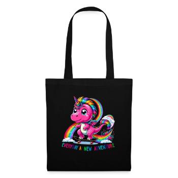 Gaie Coloré amusant design arc-en-ciel aventure - Sac en tissu - noir - Devant