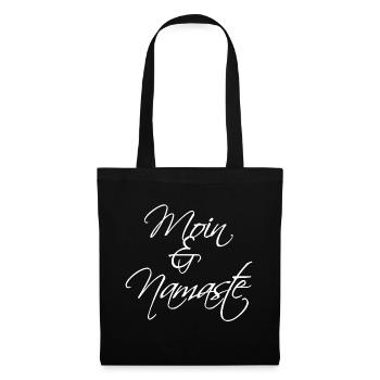 Moin & Namaste, blanc - Sac en tissu - noir - Devant