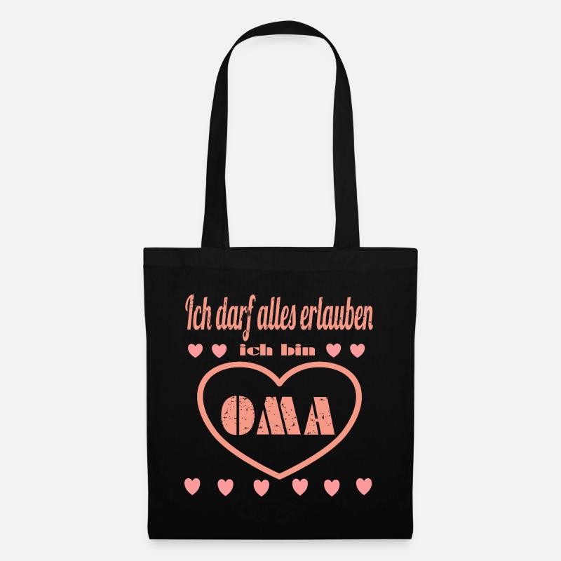 Herz Oma - Stoffbeutel - Schwarz