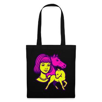 Horse Girl Pop Art - Tote Bag - black - Front