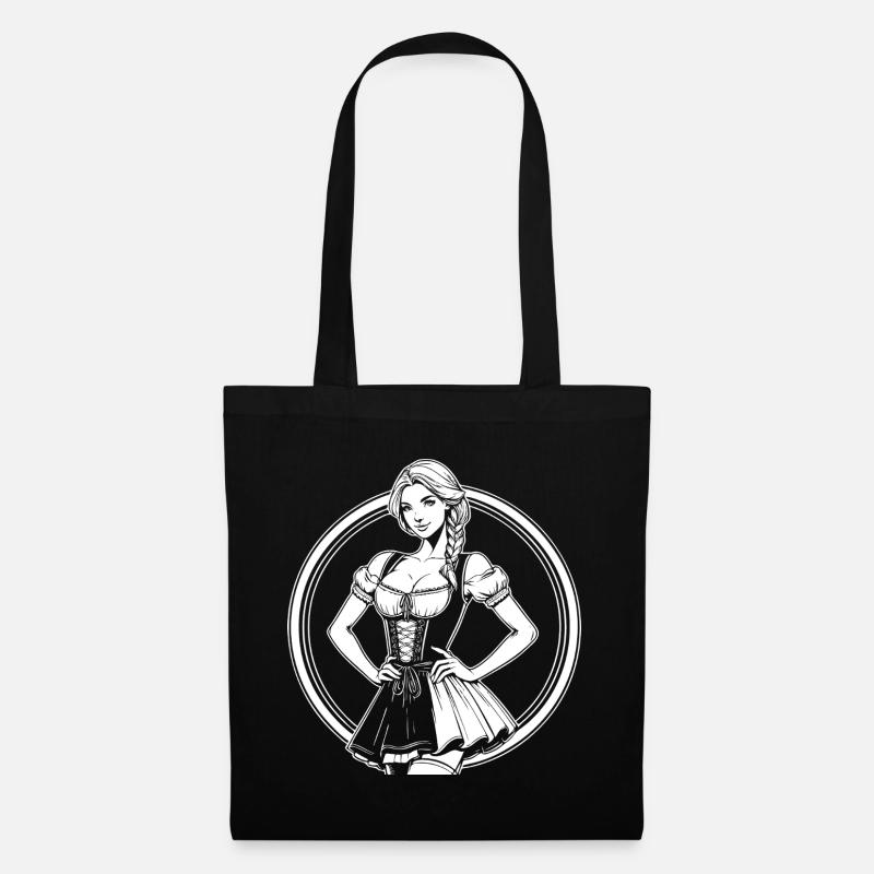 Cool Dirndl Comic Design - Tote Bag - black