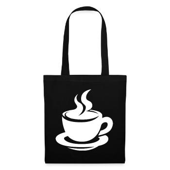 Coffee cup with steam minimalist design - Tote Bag - black - Front