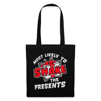 Le plus susceptible de secouer les cadeaux Noël Fun - Sac en tissu - noir - Devant