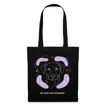 Dessin de lignes d’âmes sœurs de chien - Sac en tissu - noir - Devant