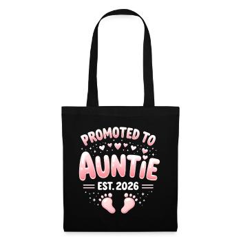 Tante 2026 Tante 2026 Befördert zu Tante 2026 - Stoffbeutel - Schwarz - Vorne