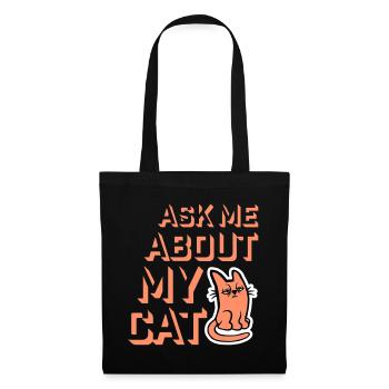 Demandez-moi pour mon chat Chat Amour des animaux Animaux - Sac en tissu - noir - Devant