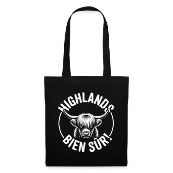 Highland Cow Bien Sûr - Sac en tissu - noir - Devant