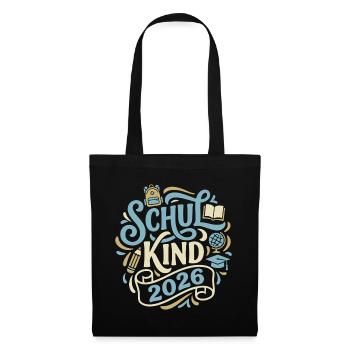 Schulkind 2026  - Stoffbeutel - Schwarz - Vorne