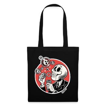 Skeleton Bubble Blower Illustration - Tote Bag - black - Front
