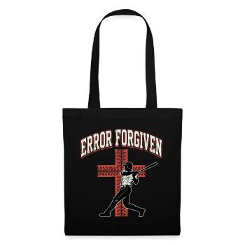 Error Forgiven Christian Baseball Faith Jesus - Tote Bag - black - Front