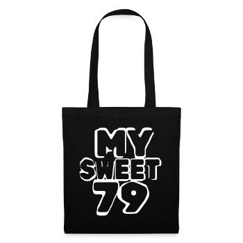 Anniversaire 79 - Sac en tissu - noir - Devant