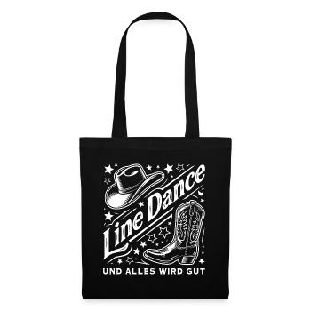 Line Dance Western Hut Stiefel Sterne - Stoffbeutel - Schwarz - Vorne