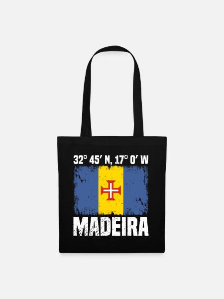 Madeira Koordinaten - Stoffbeutel - Schwarz