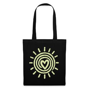 Sun Heart Hand Drawing - Tote Bag - black - Front