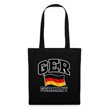 GER - Germany - Deutschland Flagge - Stoffbeutel - Schwarz - Vorne
