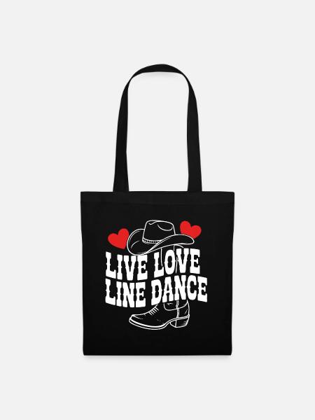 Line Dance - Stoffbeutel - Schwarz